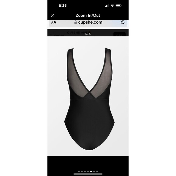 Cupshe one piece black bathing suit NWT large - Picture 4 of 11